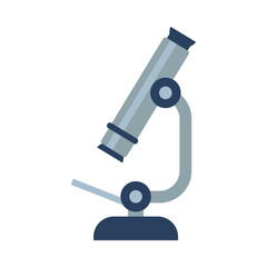 microscope tool icon, flat style