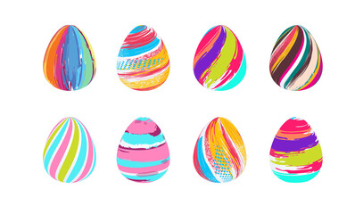 easter vector creative illustration. Happy easter. family celebration. easter creative modern design of eggs. Easter frame graphics in a colorful brush style easter