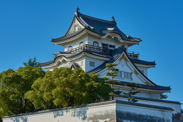 Kishiwada castle (Chikiri Castle) in Kishiwada city, Osaka Prefecture, Japan
