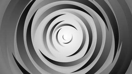 Gray black circles abstract background.3D illustration with paper cut style.