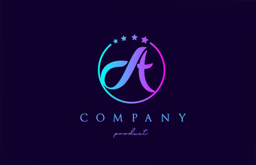 A alphabet letter logo for corporate and company. Design with circle and star in simple black and white colors. Can be used for a luxury brand