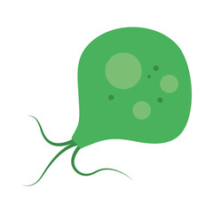 green bacteria icon, colorful design