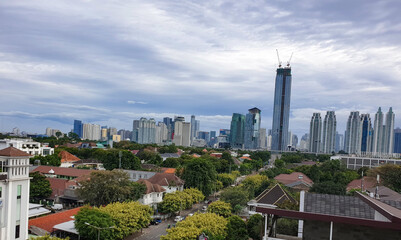 Fototapeta na wymiar Jakarta is so beautiful during the day. Indonesia biggest city