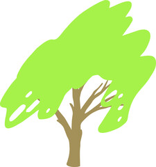 Obraz premium Tree vector . Illustration of a green tree. Image of a tree with foliage vector. Tree trunk vector. Nature. Ecology
