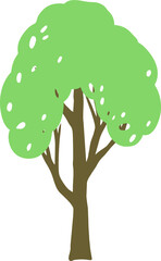 Tree vector . Illustration of a green tree. Image of a tree with foliage vector. Tree trunk vector. Nature. Ecology