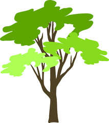 Tree vector . Illustration of a green tree. Image of a tree with foliage vector. Tree trunk vector. Nature. Ecology