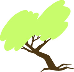 Tree vector . Illustration of a green tree. Image of a tree with foliage vector. Tree trunk vector. Nature. Ecology