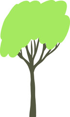 Tree vector . Illustration of a green tree. Image of a tree with foliage vector. Tree trunk vector. Nature. Ecology
