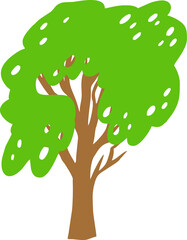 Tree vector . Illustration of a green tree. Image of a tree with foliage vector. Tree trunk vector. Nature. Ecology