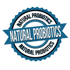 Natural probiotics label or sticker