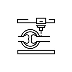 3d printing bone icon. Healthcare vector illustration.