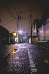 Japanese little street by night at Tokyo