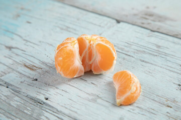 mandarin on the wooden table