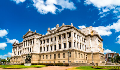 Fototapeta na wymiar Legislative Palace of Uruguay, a monumental building in Montevideo