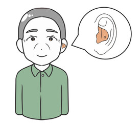 補聴器　高齢男性　フルシェル