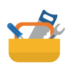 construction tools box icon, flat style