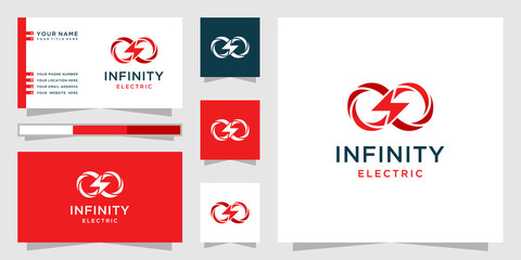 Infinity electric logo and business card template