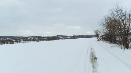 Vertical panning shot of winter landscape under snow - Powered by Adobe