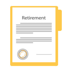 Document sign icon. Document, folder with seal, text and pen. Illustration