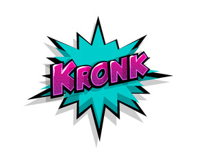 Lettering kronk, boom. Comic text logo sound effects. Vector bubble icon speech phrase, cartoon font label, sounds illustration. Comics book funny text.