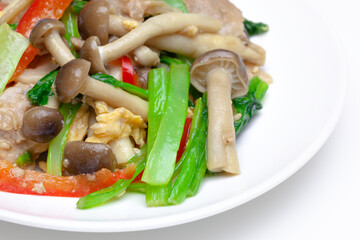 小松菜と豚肉のオイスターソース炒め