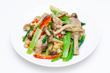小松菜と豚肉のオイスターソース炒め
