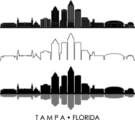TAMPA Florida SKYLINE City Silhouette
