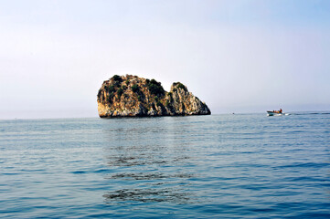 The small isle called Coniglio (Rabbit) for its shape in front of Palinuro cape, Salerno, Italy.