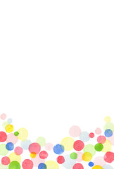 水玉　背景　カラフル　ビビッド　水彩　縦フレーム