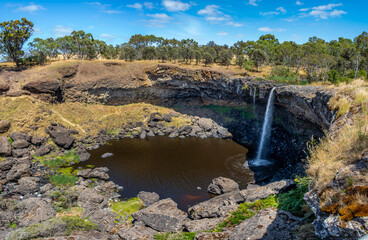 Panorama of scenic waterfall in Australian outback