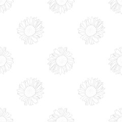 Seamless pattern with sunflowers