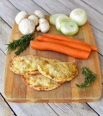 Farmer's market meat pies with fresh organic ingredients for display and ready to eat for tasty traditional ethnic lunch