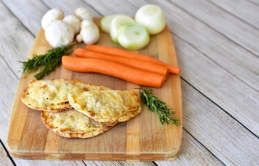Farmer's market meat pies with fresh organic ingredients for display and ready to eat for tasty traditional ethnic lunch