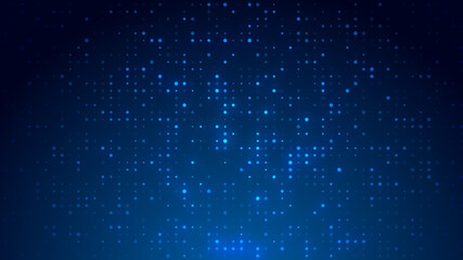 Dot  white blue pattern screen led light gradient texture background. Abstract  technology big data digital background. 3d rendering.