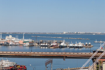 Fototapeta premium Ukraine, Odessa. Port rack for transportation of goods to the Odessa seaport.
