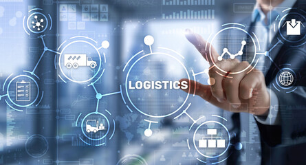 Logistic network distribution and transport concept. Goods delivery.