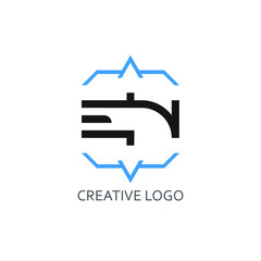 en letter for simple logo design. a modern vector design