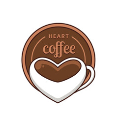 heart coffee logo with heart shaped glass