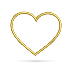 golden hearts frame isolated on white background