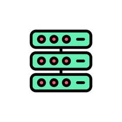 data base filled line Icon. internet of think vector illustration on white background