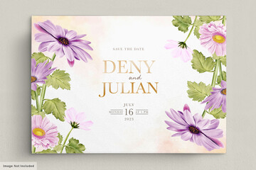 wedding card set with chrysanthemum 