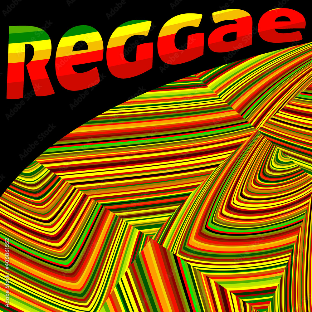 Poster template of reggae style. vector graphic background