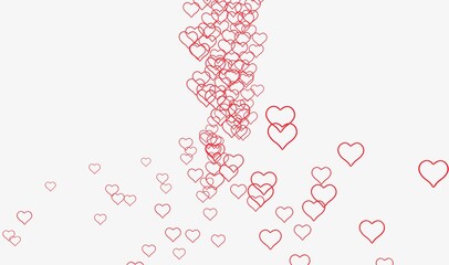 上昇するハートのイメージ素材、3Dレンダリング