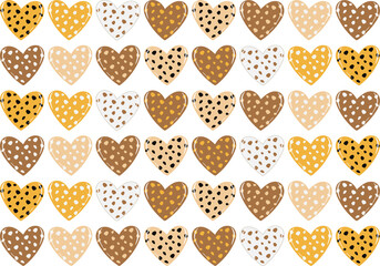 Trendy pattern of hearts for festive romantic wrapping paper, fabric, textile, bed linen, covers. Valentine's day template. 