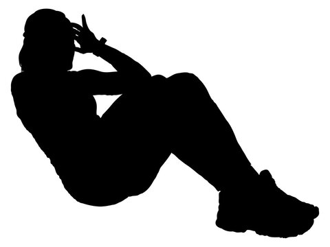 recommend clip art: 腹筋をする女性シルエット