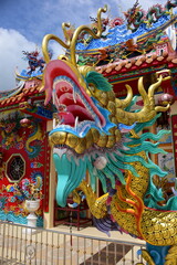 Shrine is decorated in Chinese style. Is a tourist attraction for tourists to pay homage to Chinese gods in Chonburi, Thailand