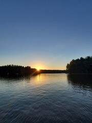 sunset over lake