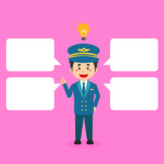Pilot Character Shows Get Idea with Bubble Text