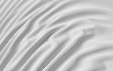 Flowing white cloth, white background, 3d rendering.