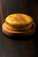 Delicious fresh baked custard tart sprinkled with ground nutmeg